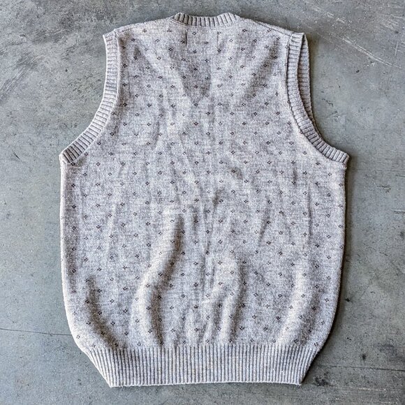 Vintage Jersild Neenah Wisconsin Beige Patterned Knit Sweater Vest large - Picture 6 of 6